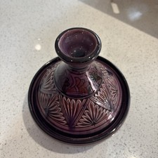 Small Terracotta Moroccan Tagine Cooking Pot Display Pot aubergine purple