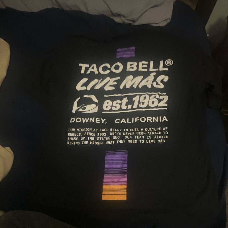 Taco Bell Live Mas Est. 1962 Downey California Black Shirt
