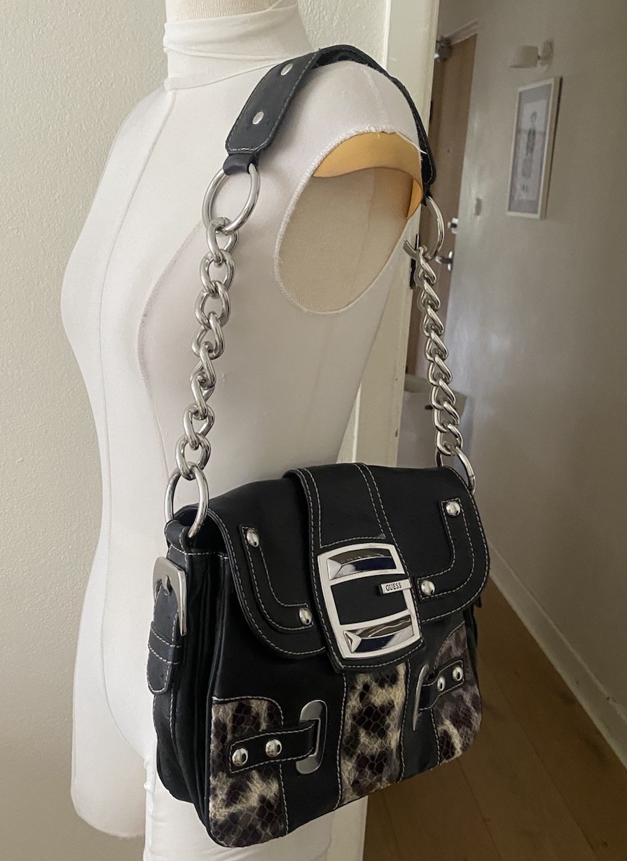 Vintage Guess Bolsa Shoulderbag Python Embossed L… - image 11