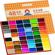 Professional Watercolor Paint Set for Adults - 48 Pigment-Rich Colors, XL Pan...