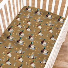 Vintage Duck Hunting Baby Crib Sheets for Girl Boy - 52"x28"Mattress Covers