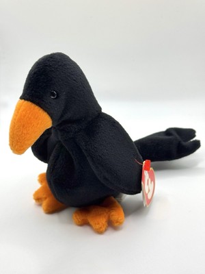    Caw The Crow     | Ty Beanie Baby | 3rd Gen Hang Tag, 1st Gen Tush Tag