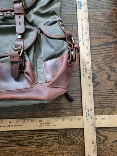 Retro Military Canvas Backpack Large Capacity Man's Rucksack - Excellent Cond - Picture 9 of 10