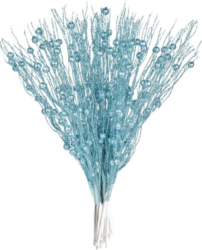 22Pz Steli di Bacche Glitter Natalizi, Picks di Natale Artificiali per Albero di Natale - Foto 11 di 15