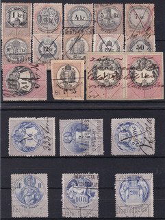Hungary Early Revenue Fiscal Stamps to 60Kr Mint & Used Collection on Stockcards