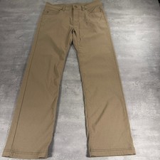 Prana Brion Pant II Mens 34x32 Brown Slim Fit Nylon Stretch Hiking Gorpcore Tech
