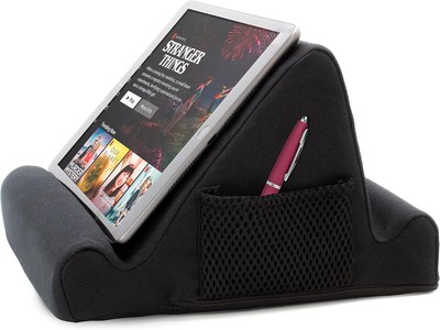 Brookstone - Memory Foam Lap Desk Tablet Holder, Holds Phones, iPads, Black 