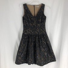 Eliza J Sequin Empire Waist Sleeveless V neck Evening Mini Dress Womens Size 8