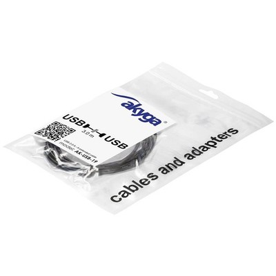Akyga AK-USB-19 USB Black Cable With USB-A Plug To 3M Outlet