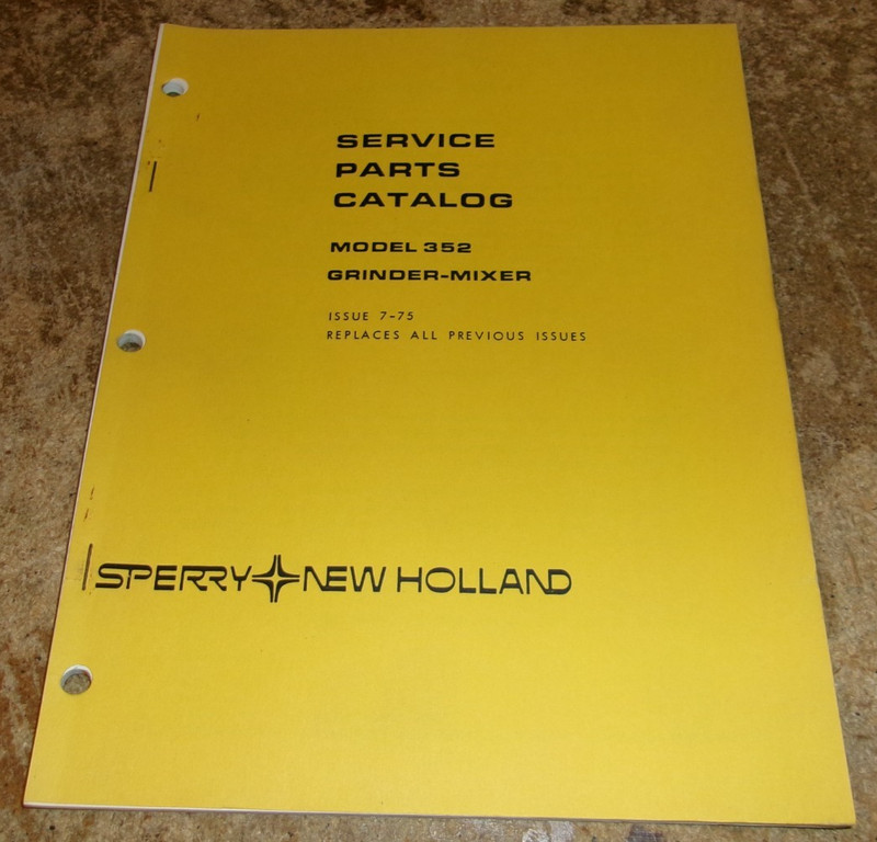 1975 new holland 352 grinder-mixer service parts catalog nice used