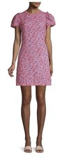 Kate Spade New York Flutter Sleeve Tweed Dress Pink Size 12 Jackie O Preppy