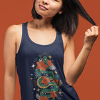 Mystic Jade Snake Women's Racerback Boho Tank Top, Ideal for Bohemian Style
