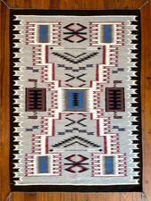 OUTSTANDING NAVAJO STORM PATTERN RUG, FINE NATURAL HANDSPUN, EXCELLENT-MINT, NR!
