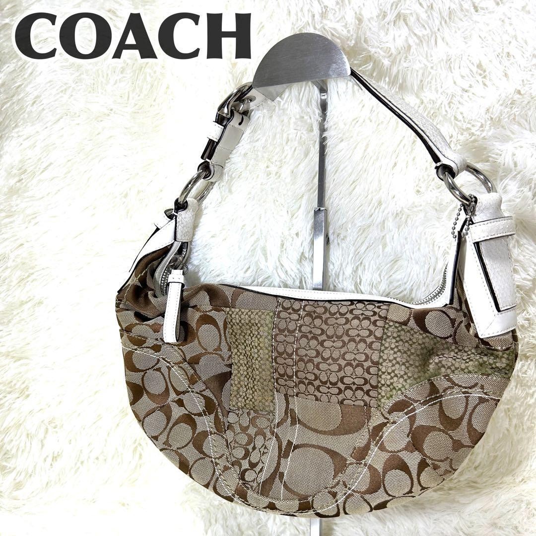 Coach One Shoulder Bag Patchwork Crescent Signatu… - image 2