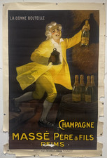 Champagne MASSÉ Père et fils Reims affiche originale M Auzolle Marcellin 1920