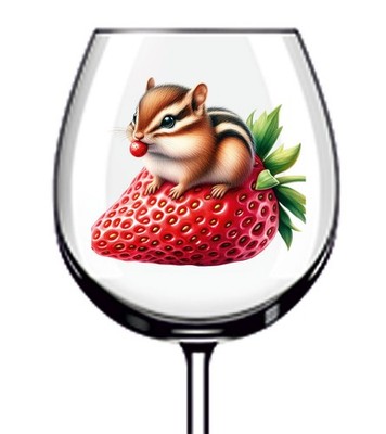 12x Chipmunk Erdbeere Vinyl Aufkleber Abziehbild Becher Weinglas Flasche Van Auto