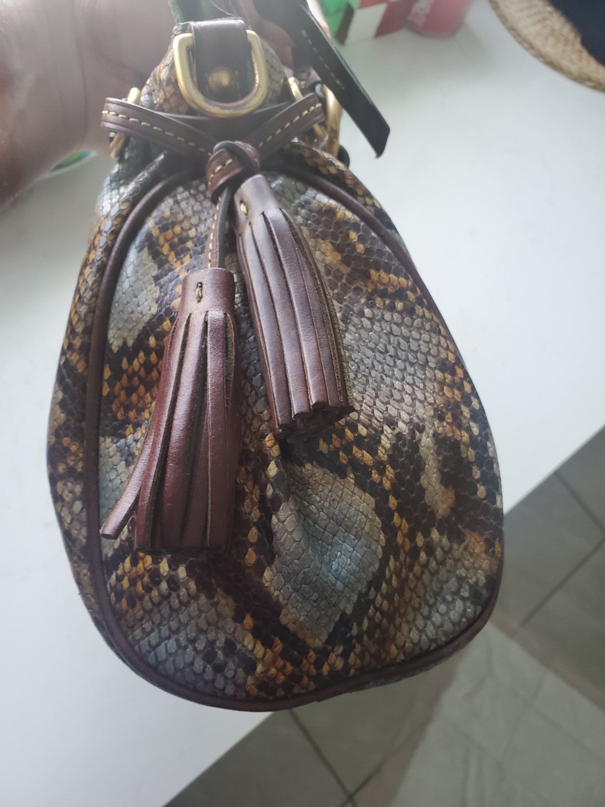 Limited Edition Dooney And Bourke Python Leather … - image 3