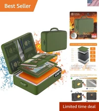 Upgraded Fireproof & Waterproof Document Organizer - 8-Layer Portable Design