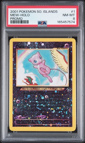 2001 POKEMON SOUTHERN ISLANDS PROMO #1 MEW-HOLO PSA 8