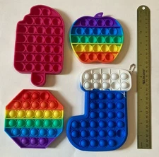 Lot of 4 Pop It Toys Apple Stocking Popsicles Brand New Gift Christmas