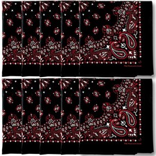 Premium Soft Cotton Bandanas Pack Men Women Paisley Fits 22x22 Inch