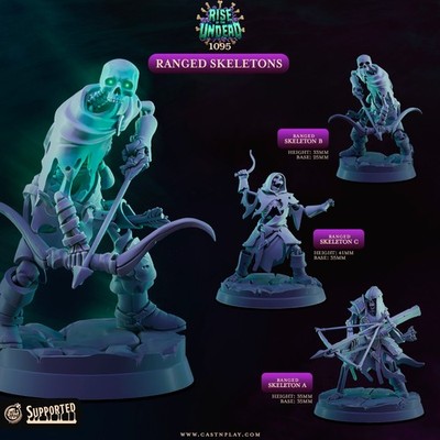 Skeleton Archer Set - Fantasy Tabletop Wargaming Miniatures - Undead Armies