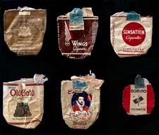 VTG Philip Morris, Wings, Sensation, Old Gold, Raleigh, Domino Empty Packages