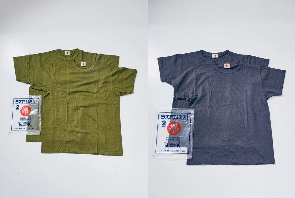 Samurai Jeans 2PST-01-CREW 2-Pack Plain Crew Neck T-Shirts - Made