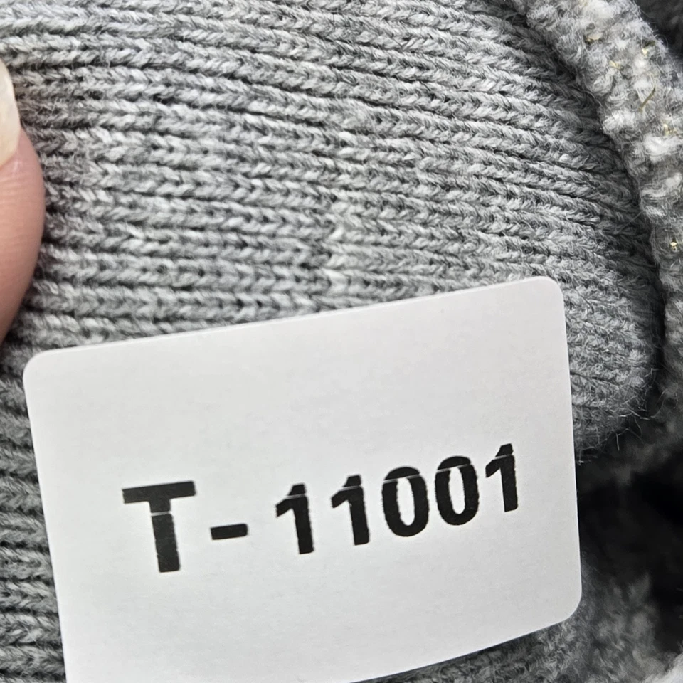 Bebe Mujer Gorro TALLA ÚNICA Gris Borde de Piel AOP Spellout Plegable Foto 2 de 4