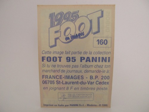 Sticker PANINI FOOT 1995 N°160 Didier Dubois Martigues - Picture 2 of 2