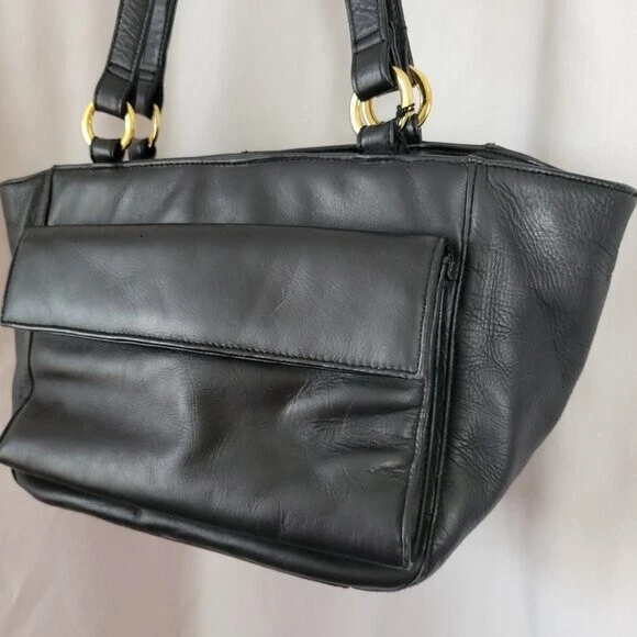 Laura Scott из натуральной кожи сумочка hobo Дамская сумка двойной ручки черный плеча - Изображение 2 из 4