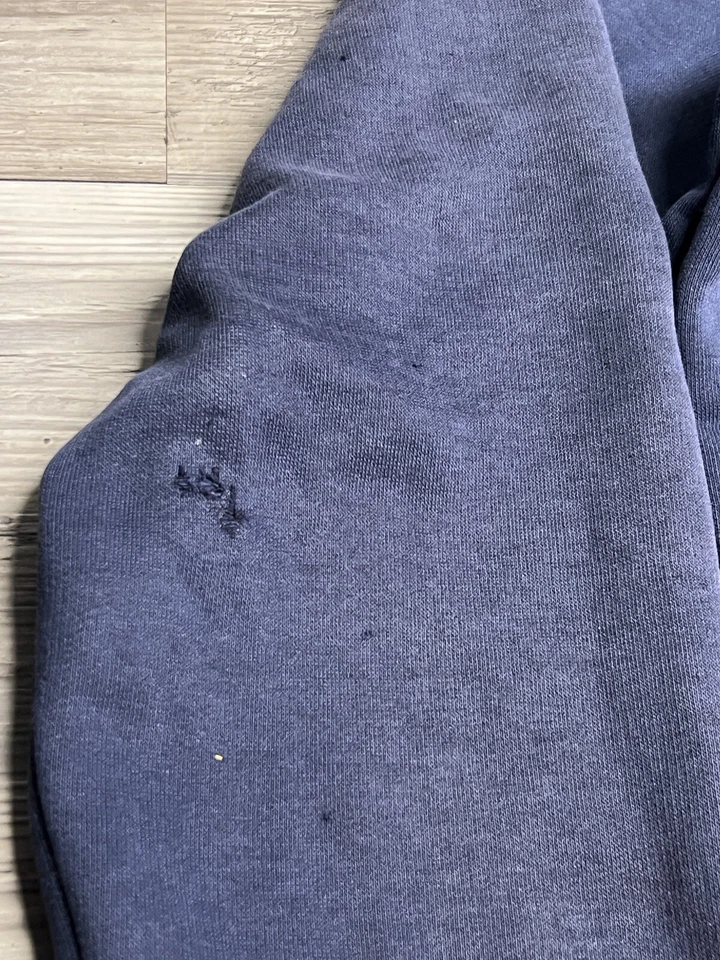 Vintage 90s Y2K Blank Zip Up Hoodie Navy Blue Studio Works Faded Womens XL Boxy - Image 4 of 4