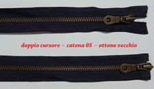 Zip Lampo Cerniera divisibile doppio cursore-catena 05 in metallo ottone vecchio