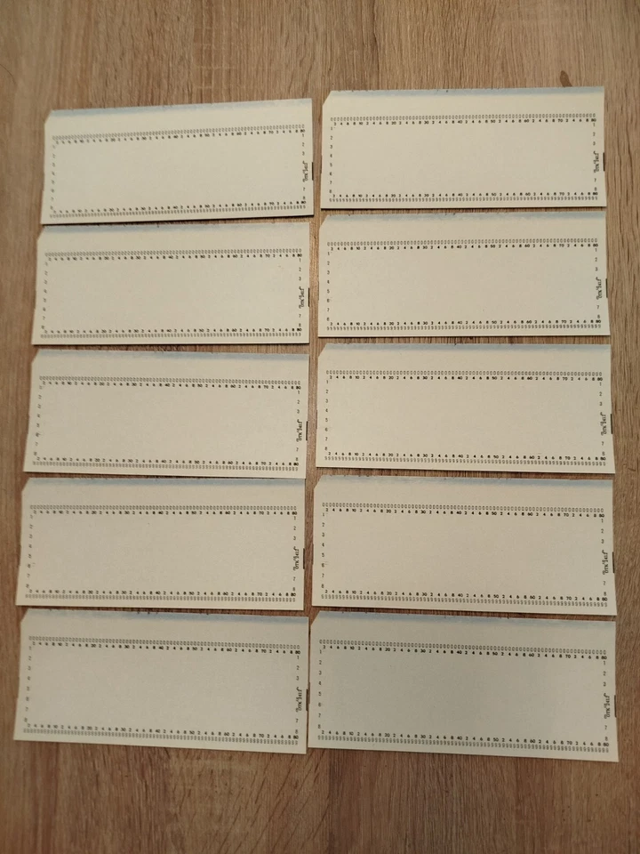 Czech Computer Mainframe Punch Card Perforated 1970s 10 pcs - Image 2 of 4