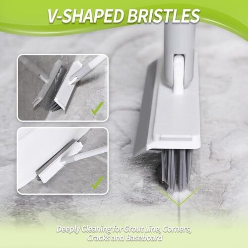 Grout Brush with Long Handle - Tile Floor & Shower Scrubber for Cleaning - Picture 2 of 7