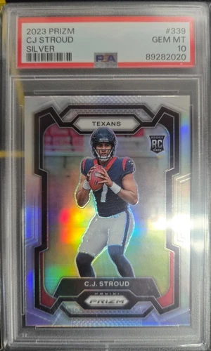 2023 C.J. STROUD PANINI SILVER PRIZM RC ROOKIE PSA 10 GEM MINT #339 TEXANS