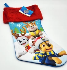 Paw Patrol Christmas Stocking Holiday Nickelodeon Ruz 16 in Santa Deer Snow