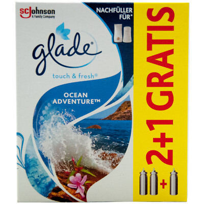 glade mini OCEAN ADVENTURE 1 x 3 Stück Nachfüller Raumspray Bad touch & fresh
