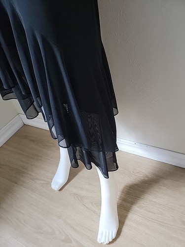 Tadashi Shoji Black Ruffle Asymmetrical Skirt Size Womens XS New $185 - Picture 5 of 12