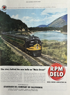 #ad 1948 RPM Delo Standard Oil Co Northern Pacific Railroad California VTG Print Ad $13.04