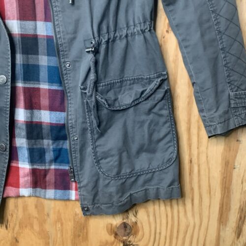 Aeropostale Medium Winter Coat Zip-Up & Button w/ Hoodie & Plaid Inner - Picture 2 of 7