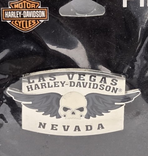 NEW SEALED LAS VEGAS NEVADA HARLEY DAVIDSON SKULL WINGS VEST HAT PIN 2010 - Picture 2 of 7