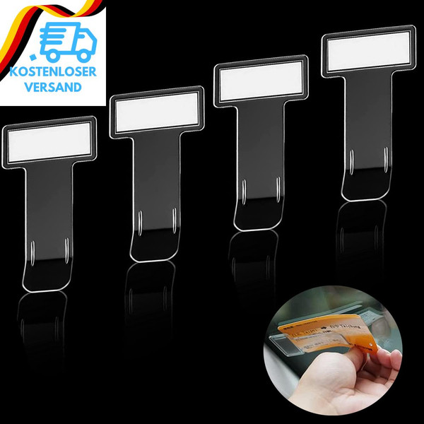 4 StüCk Parkscheinhalter Clip, Transparent Auto Windschutzscheibe Ticket Halter-image