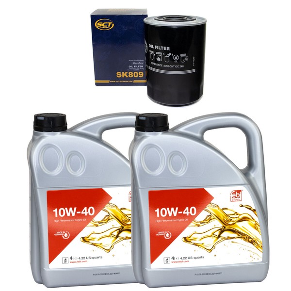MotoröL Set MotoröL Febi SAE 10W-40 8 Liter + ÖLfilter FüR Renault Laguna Espace-image