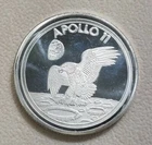 1 Troy Oz .999 Fine Silver Apollo 11 Proof Like Round NASA 50th Anniversary $1