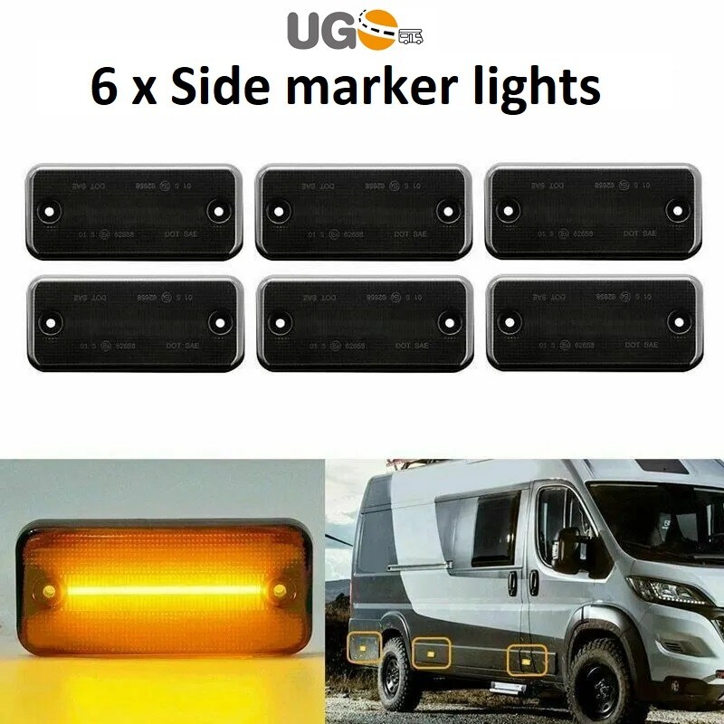 Clignotants Latéraux LED 6 Pièces Pour Fiat Ducato, Boxer, Relay… - Canbus Sans Erreur, 48 LED SMD 2835 | 5x Plus Lumineux