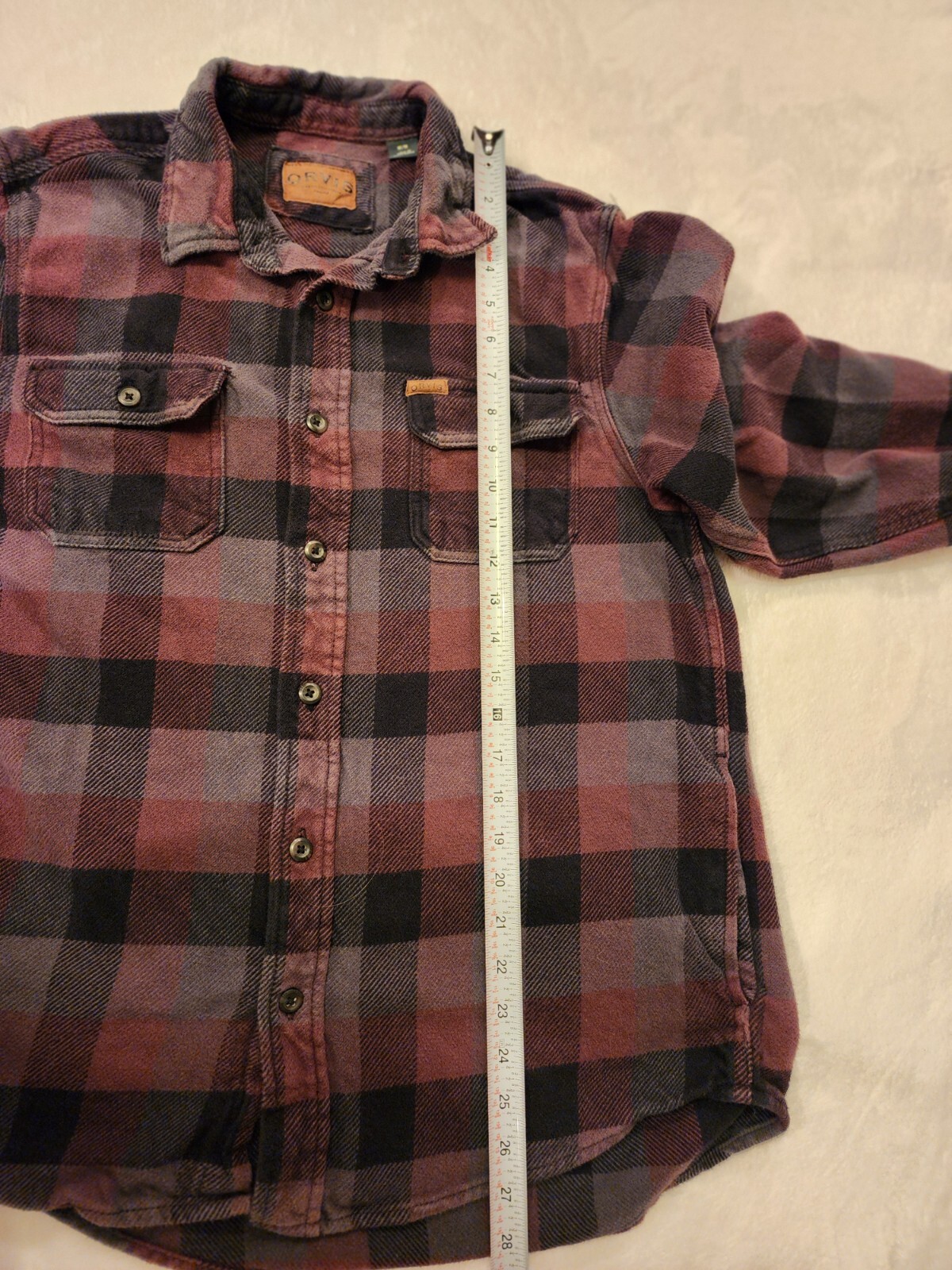 Orvis Medium Plaid Button Up Multi Colored Shirt … - image 3