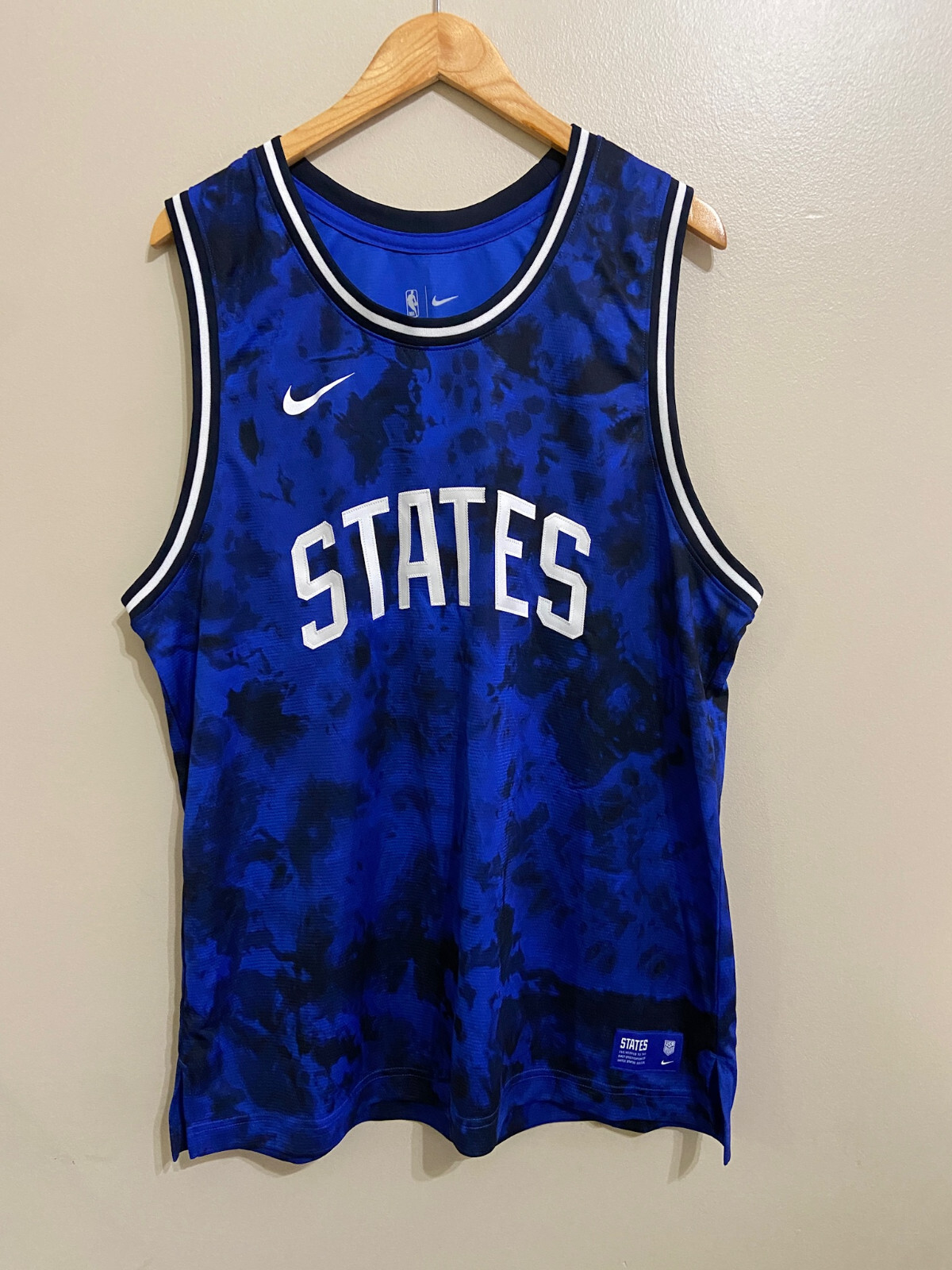 Nike Team USA USMNT x NBA Soccer Top STATES Basketball Jersey DN1134-452 Men's L