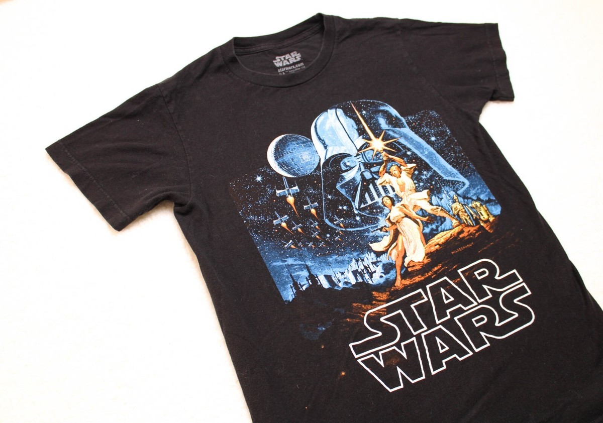 Star Wars A New Hope T-Shirt Men's SMALL Black Short Sleeve | eBay