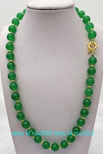 Genuine Natural 10mm Green Jade Round Beads Gemstone Necklace 16-50" AAA